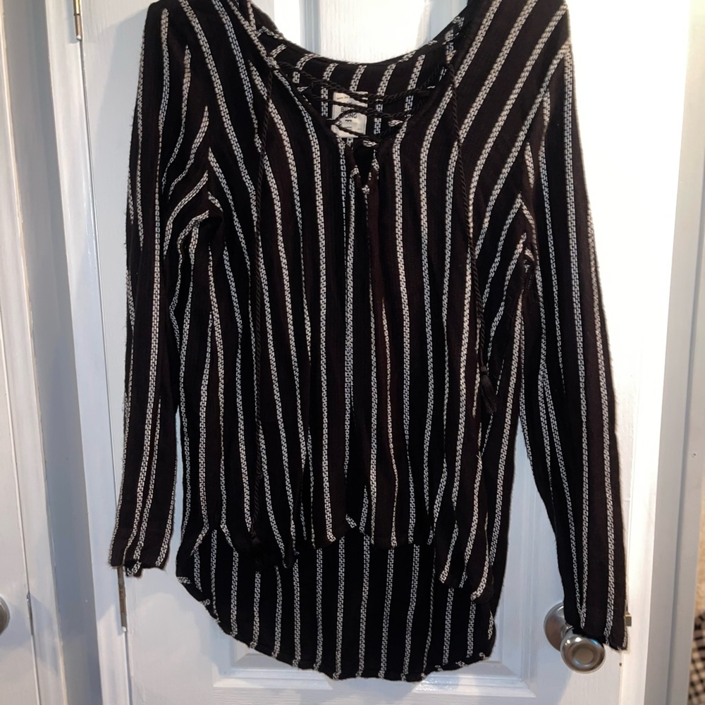 Striped shirt with hoodie